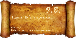 Igari Bársonyka névjegykártya